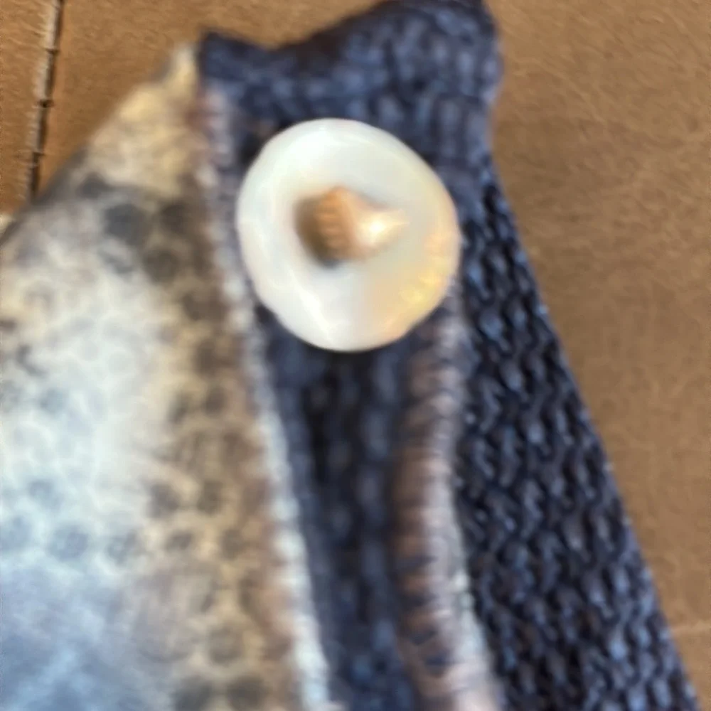 Cloth & Denim Blue Handmade Beaded Fringed  Positve Message Crossbody Bag